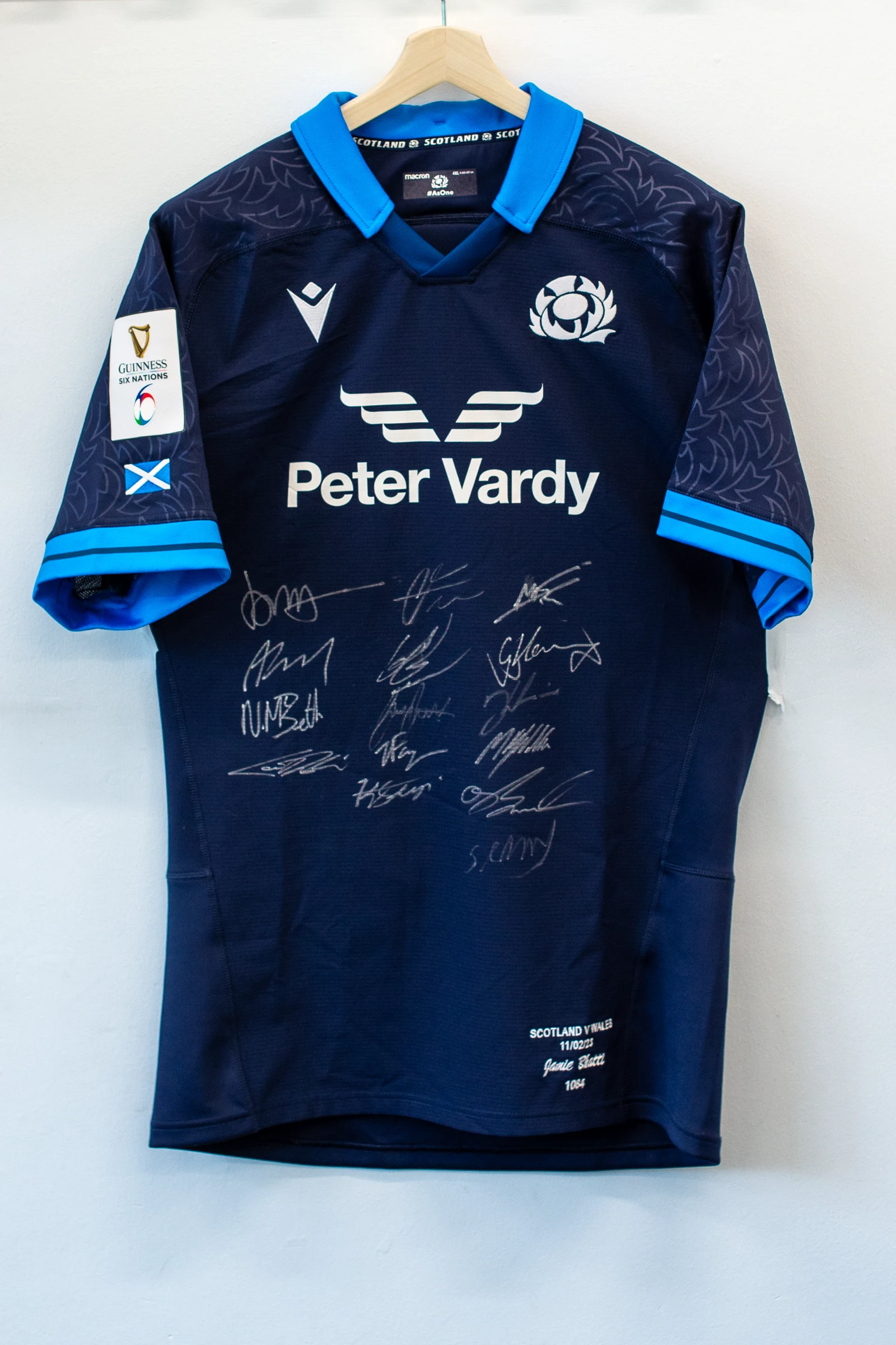 Jamie Bhatti 6 Nations signed Scotland Jersey
